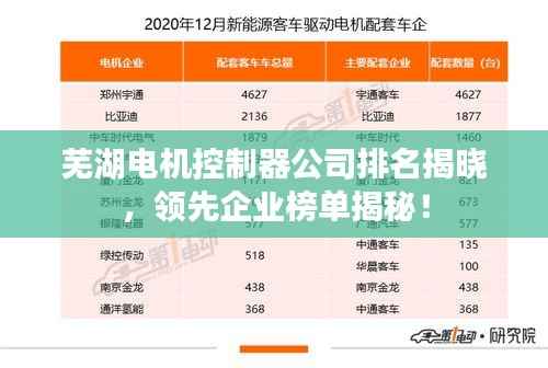 芜湖电机控制器公司排名揭晓，领先企业榜单揭秘！